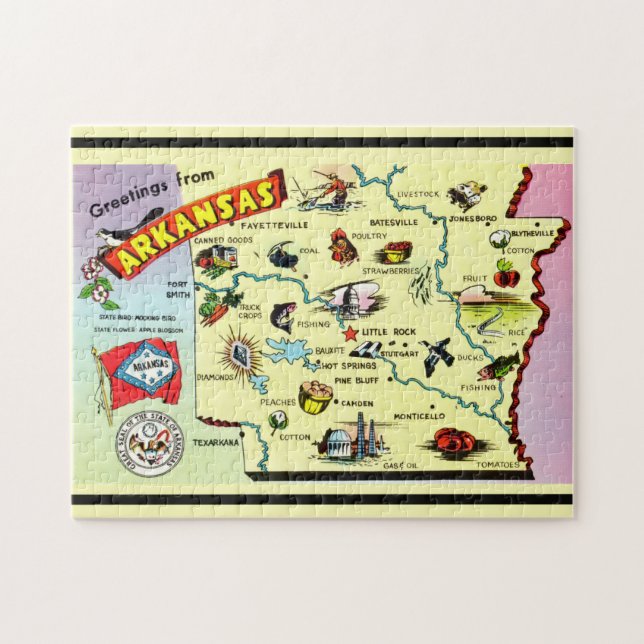 Arkansas 11x14 Karte Puzzle (Horizontal)