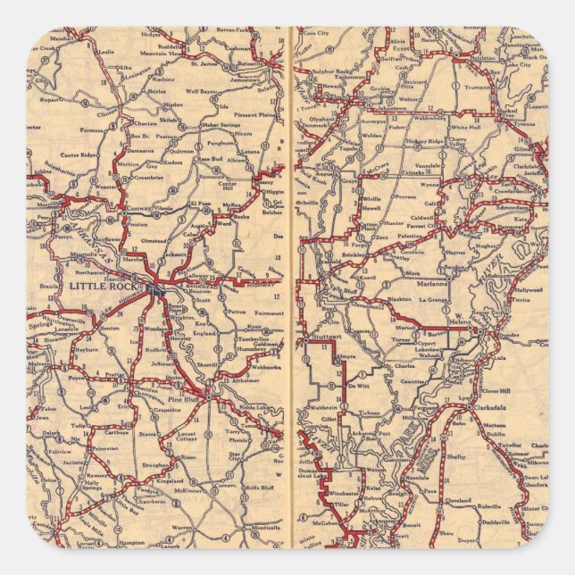 Arkansas 5 quadratischer aufkleber (Vorderseite)