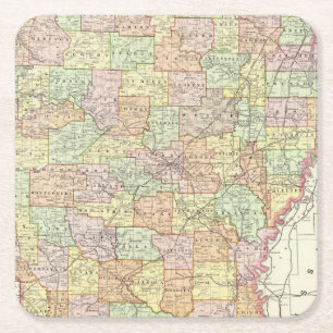 Arkansas 6 rechteckiger pappuntersetzer