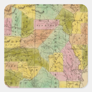 Arkansas 9 quadratischer aufkleber