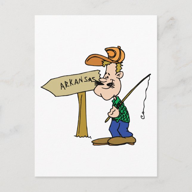 Arkansas AR Fisherman Vintage Travel Souvenir Postkarte (Vorderseite)