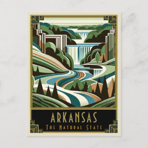 Arkansas   Art Deco Postkarte