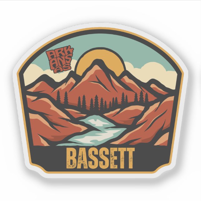 Arkansas Bassett Aufkleber (Vorderseite)