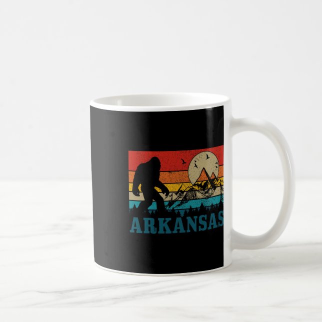 Arkansas Bigfoot Vintage Mountains Hiking Camping  Kaffeetasse (Rechts)