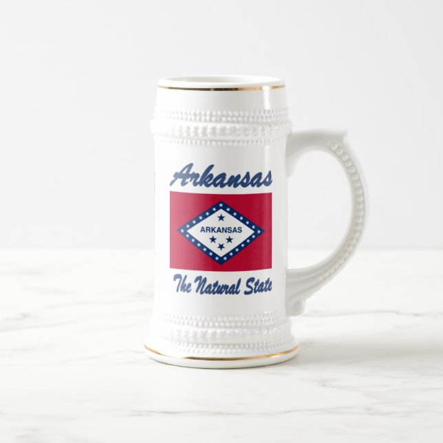 Arkansas das natürliche Staats-Bier Stein Bierglas (Rechts)