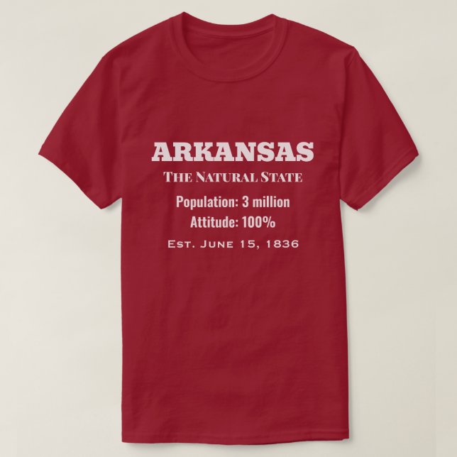 Arkansas: Der Naturstaat T-Shirt (Design vorne)