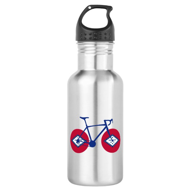 Arkansas Flag Cycling Edelstahlflasche (Vorderseite)