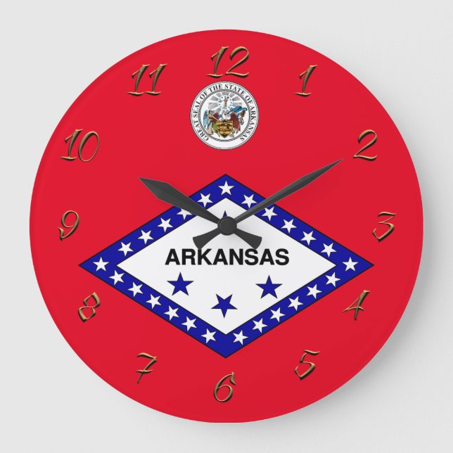 Arkansas Flagge Große Wanduhr (Vorderseite)