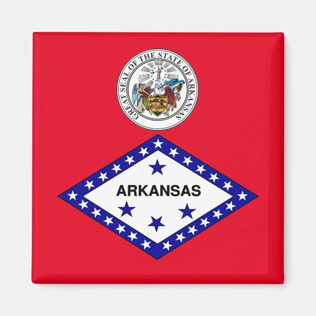 Arkansas-Flagge Magnet (Vorne)