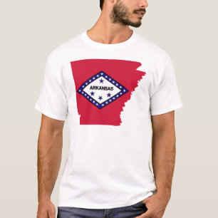 Arkansas-Flaggen-Karte T-Shirt