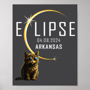 Arkansas Gesamte Sonnenfinsternis 2024 Lustige Kat Poster