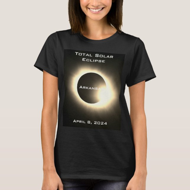 Arkansas Gesamte Sonnenfinsternis 8. April 2024 T-Shirt (Vorderseite)