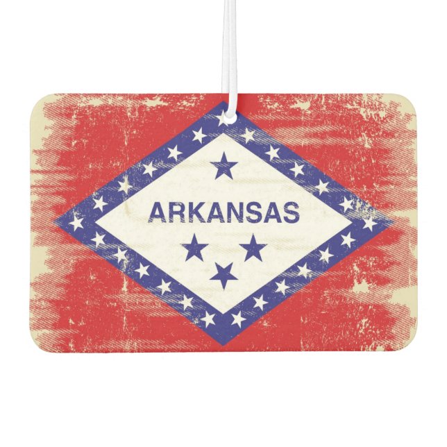 Arkansas grunge Flag Autolufterfrischer (Vorderseite)