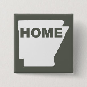 Arkansas Home Away From State Button Badge Pin