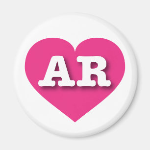 Arkansas Hot Pink Heart - I Liebe AR Magnet