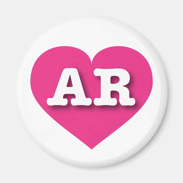 Arkansas Hot Pink Heart - I Liebe AR Magnet (Vorne)