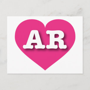 Arkansas Hot Pink Heart - I Liebe AR Postkarte