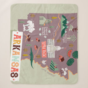 Arkansas Illustriert: USA Travel Map Sherpadecke