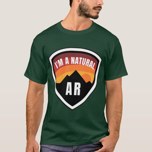 Arkansas Im natürlichen Abzeichen T-Shirt (Vorderseite)