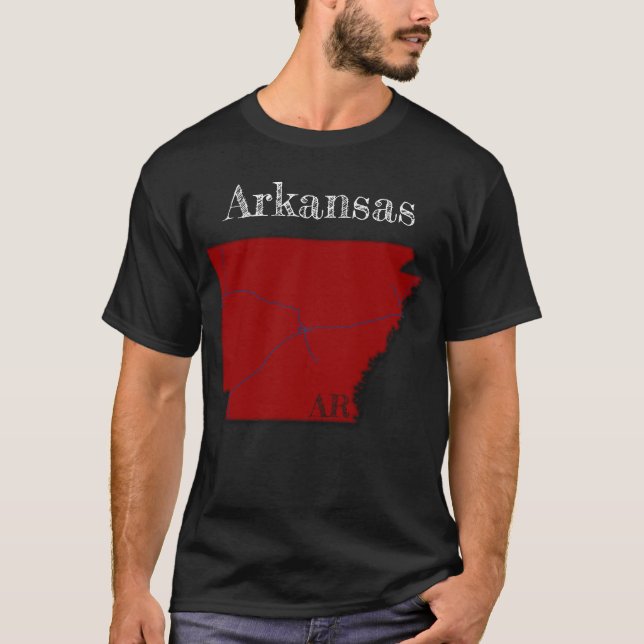 Arkansas Interstates [Berry Red Design] T-Shirt (Vorderseite)