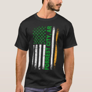 Arkansas - Irisch-Amerikanische Flagge Forrest Cit T-Shirt