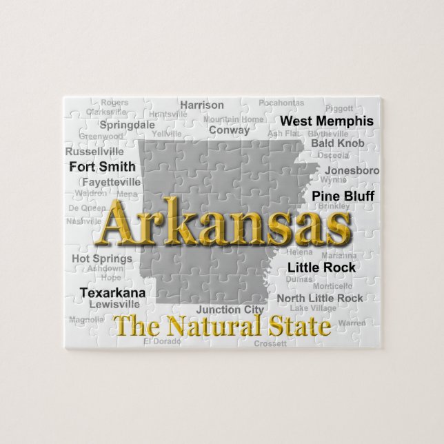Arkansas-Karten-Silhouette Puzzle (Horizontal)