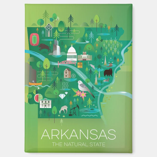 Arkansas Kühlschrank Magnet (Vorderseite)