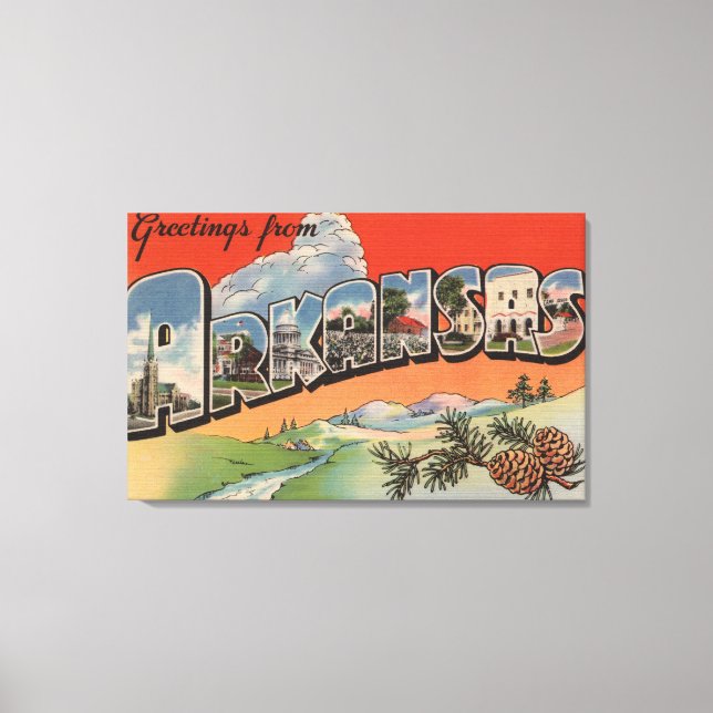 Arkansas (Landschaftsszene) - Großbuchstabe Leinwanddruck (Vorderseite)