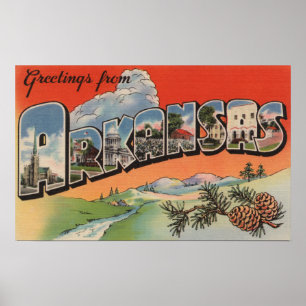 Arkansas (Landschaftsszene) - großer Buchstabe Poster