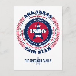 Arkansas, Little Rock, AR, Patriotic, Monogram Postkarte