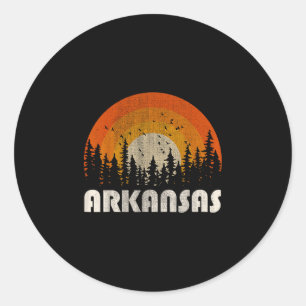 Arkansas - lustige Natur Vintage-Wandern 60er 70er Runder Aufkleber