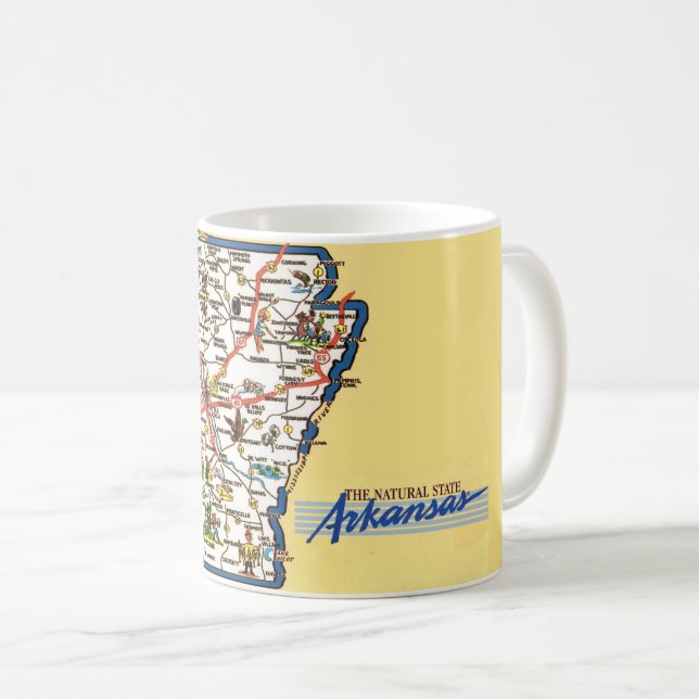 Arkansas Map Mug Kaffeetasse (VorderseiteRechts)
