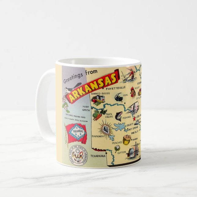 Arkansas Map-Tasse Kaffeetasse (Vorderseite Links)