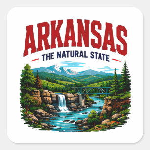 Arkansas Naturschönheit Abenteuer Quadratischer Aufkleber
