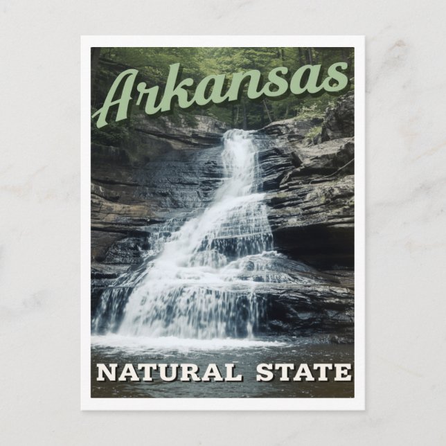 Arkansas Naturstaat Wasserfall Postkarte (Vorderseite)