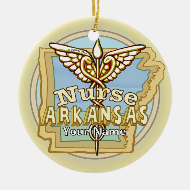 Arkansas Nurse Caduceus Ornament  (Vorne)