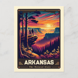 Arkansas | Patriotischer Geist Vintag Postkarte