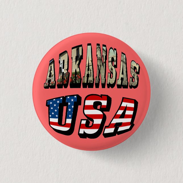 Arkansas Picture und USA Flag Text Button (Vorderseite)