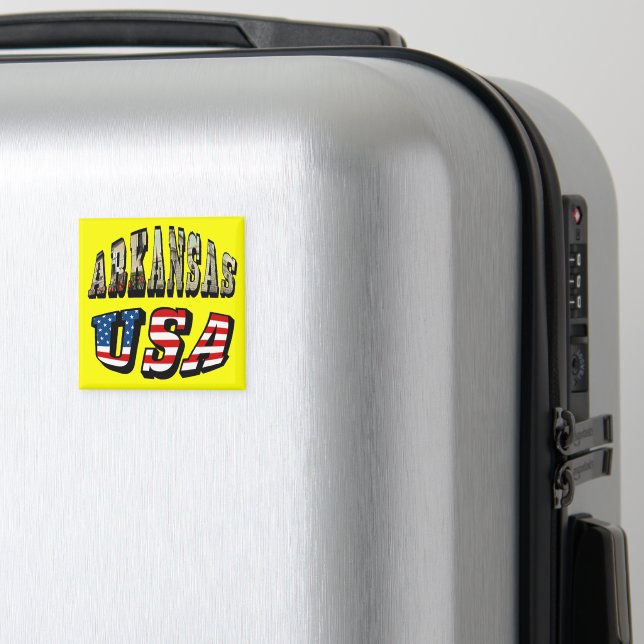 Arkansas Picture und USA Flag Text Magnet (In Situ (Gepäck))