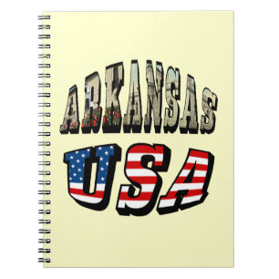 Arkansas Picture und USA Flag Text Notizblock
