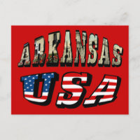 Arkansas Picture und USA Flag Text
