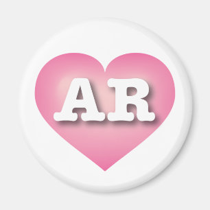 Arkansas Pink Fade Heart - I Liebe AR Magnet