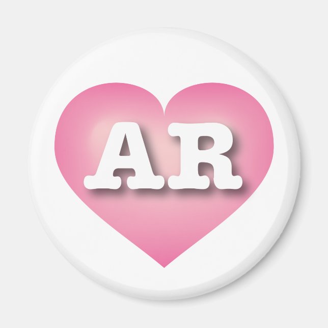 Arkansas Pink Fade Heart - I Liebe AR Magnet (Vorne)