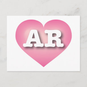 Arkansas Pink Fade Heart - I Liebe AR Postkarte