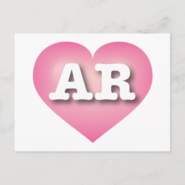 Arkansas Pink Fade Heart - I Liebe AR Postkarte (Vorderseite)
