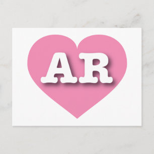 Arkansas Pink Heart - I Liebe AR Postkarte