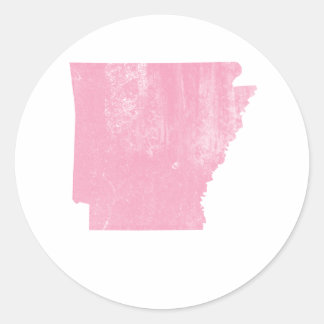 Arkansas Pink Vintage Grunge Runder Aufkleber
