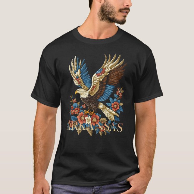 Arkansas Pride Eagle Design T-Shirt (Vorderseite)