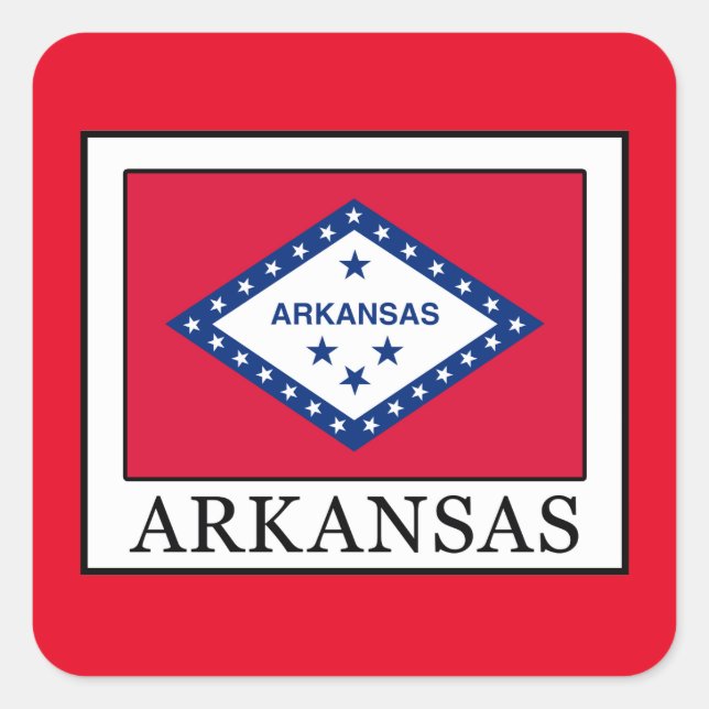 Arkansas Quadratischer Aufkleber (Vorderseite)