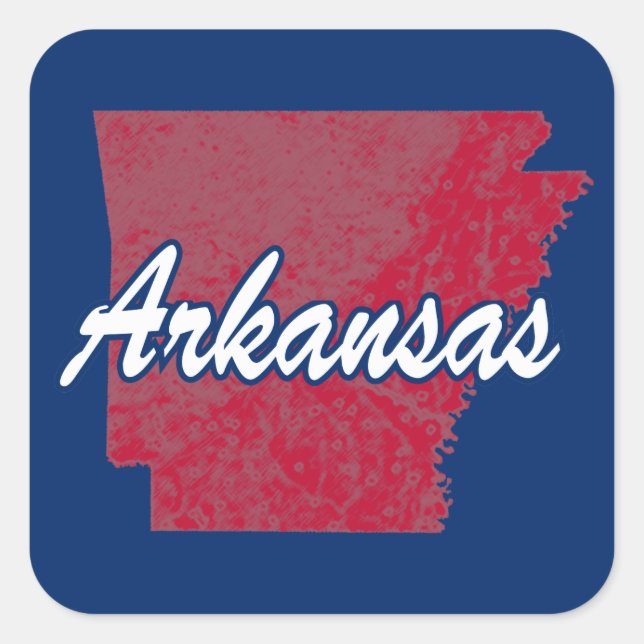Arkansas Quadratischer Aufkleber (Vorderseite)